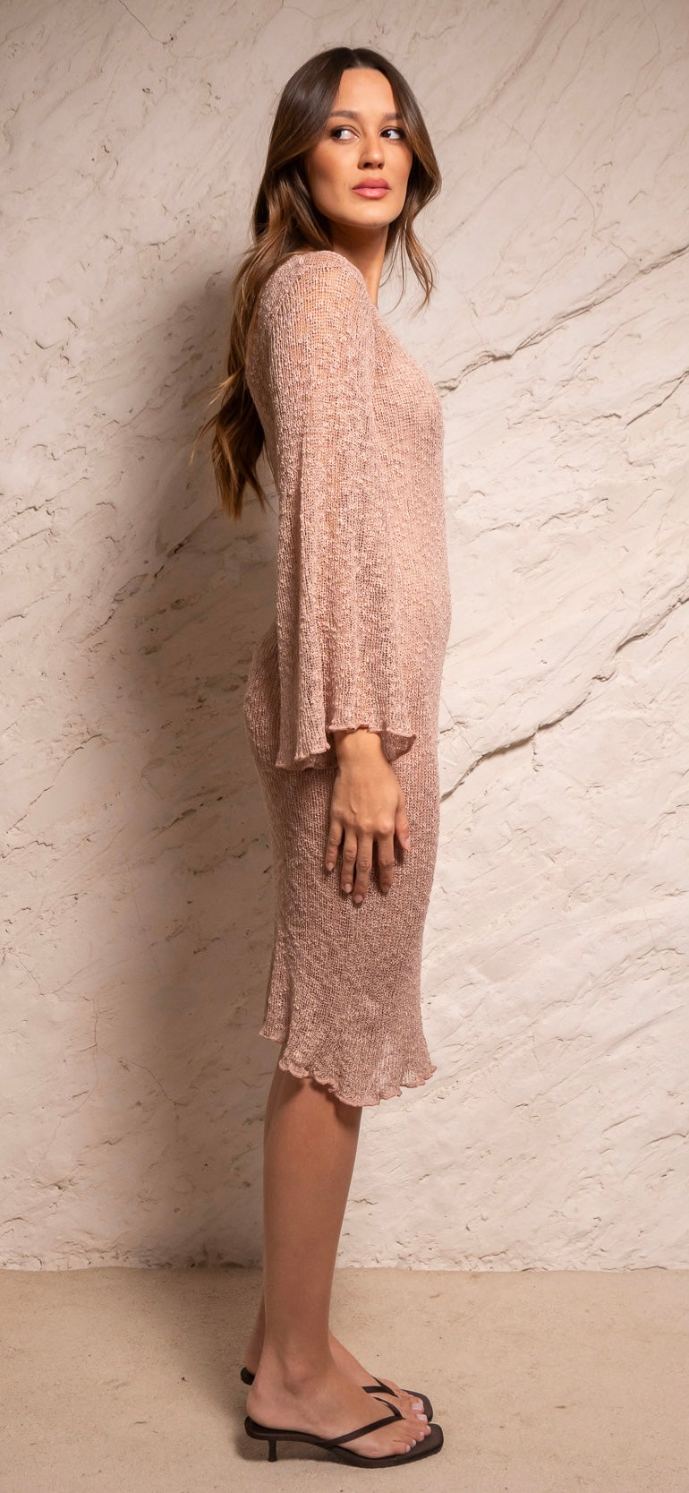 vestido midi flamê