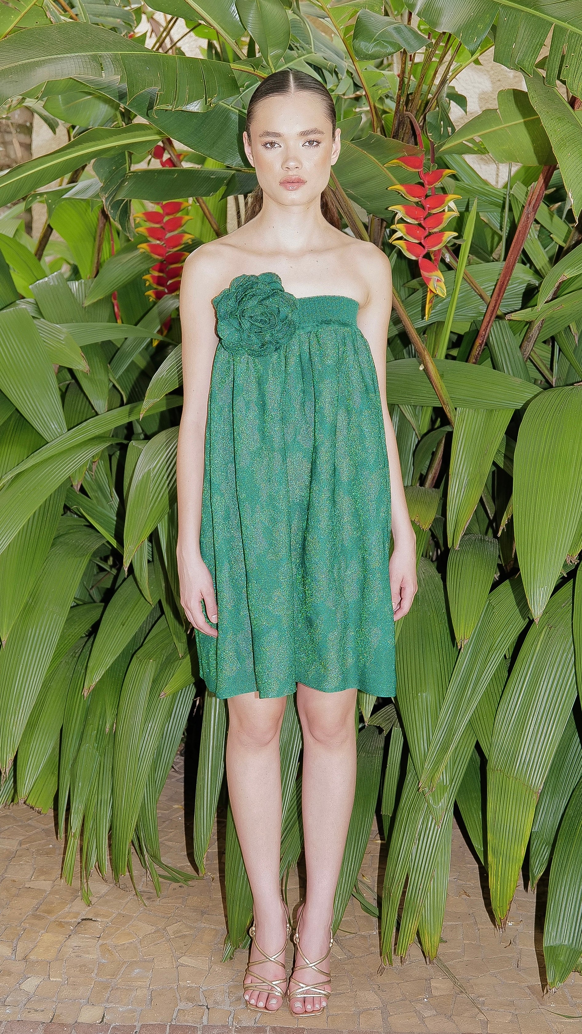 vestido mini green jasmin