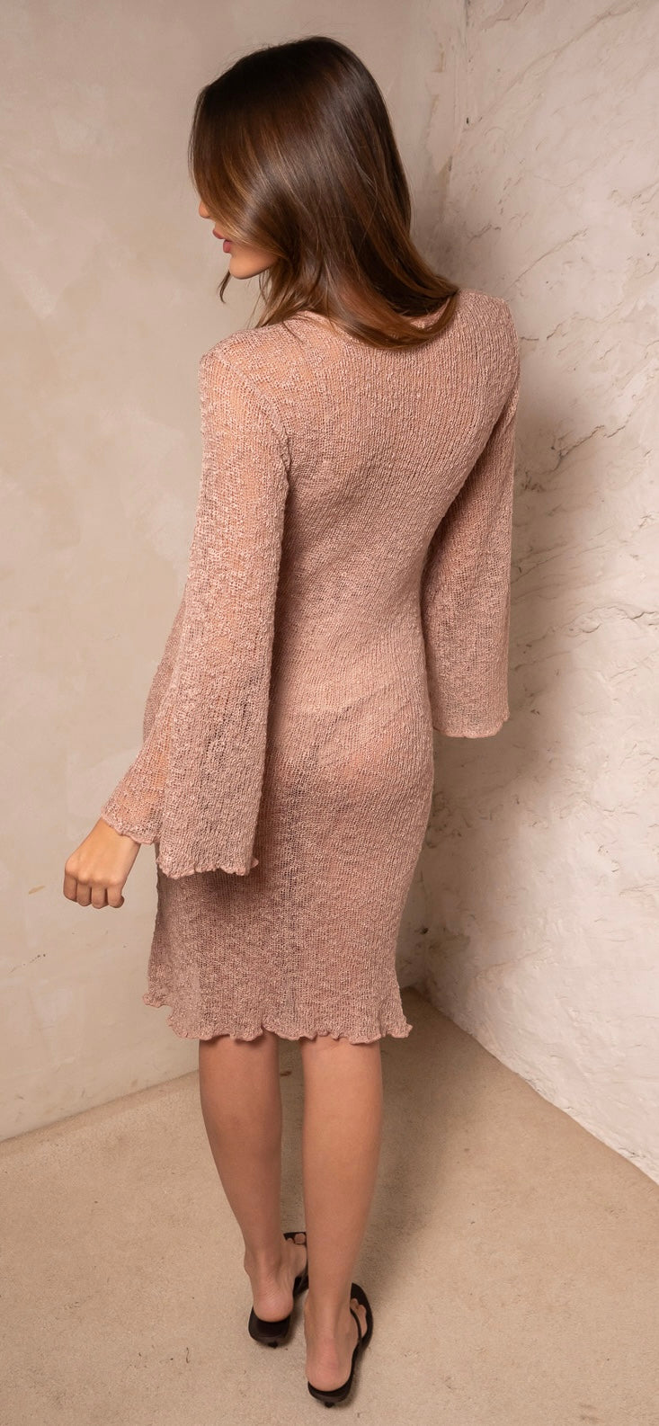 vestido midi flamê