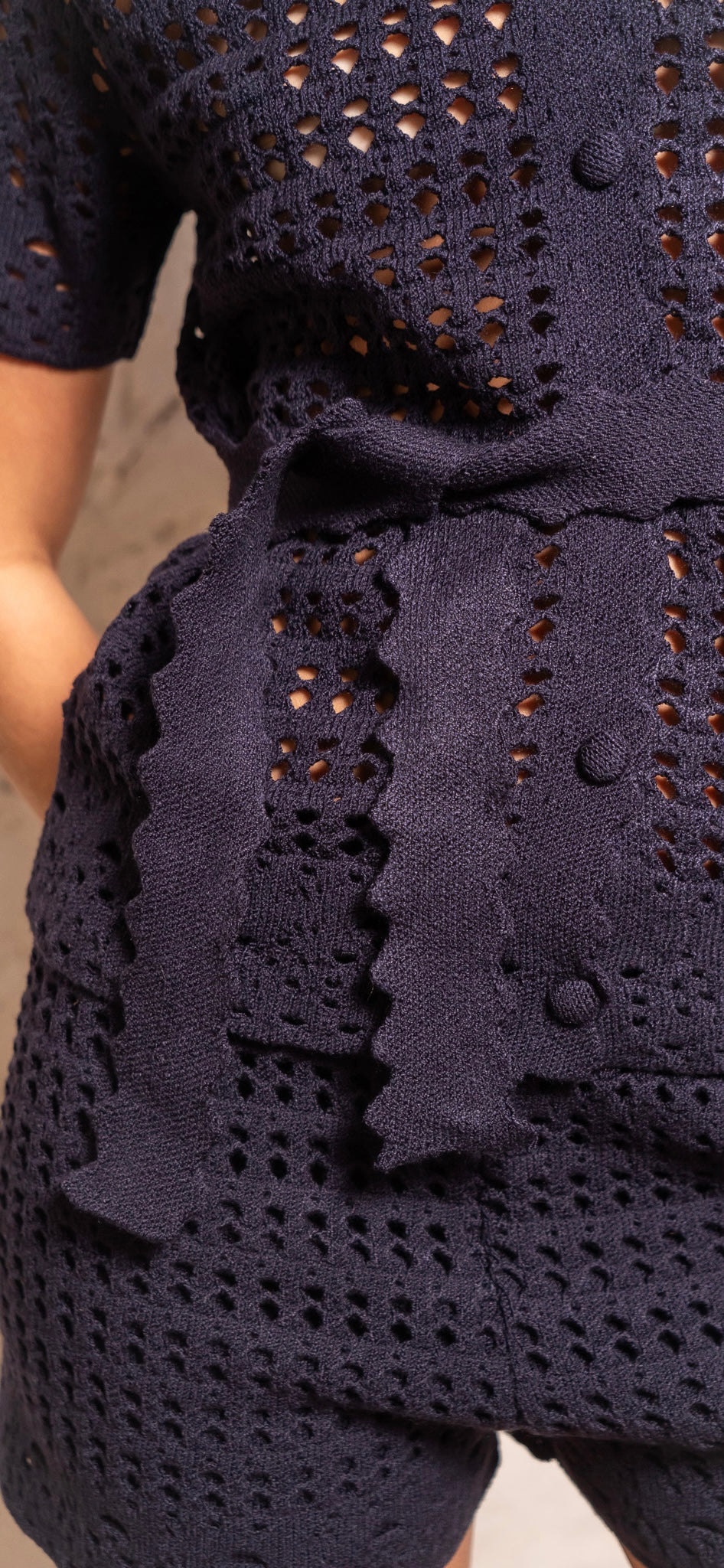 blusa mix de pontos marinho